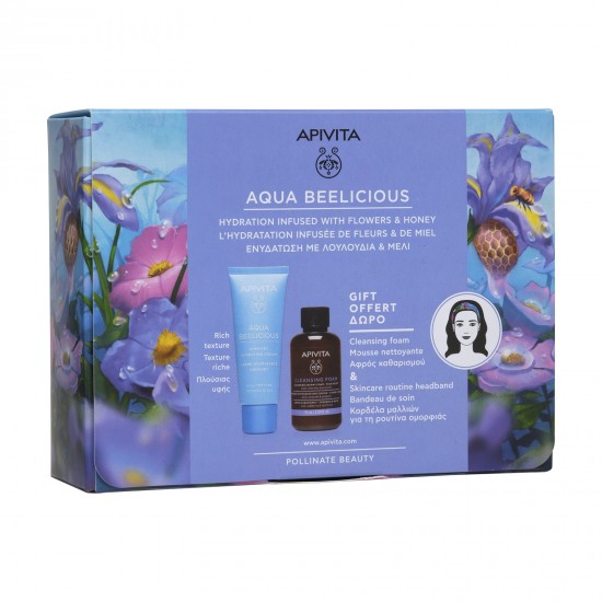 Apivita Promo Aqua Beelicous Creme Conforto Oferta Espuma Limp. 75ml + Fita